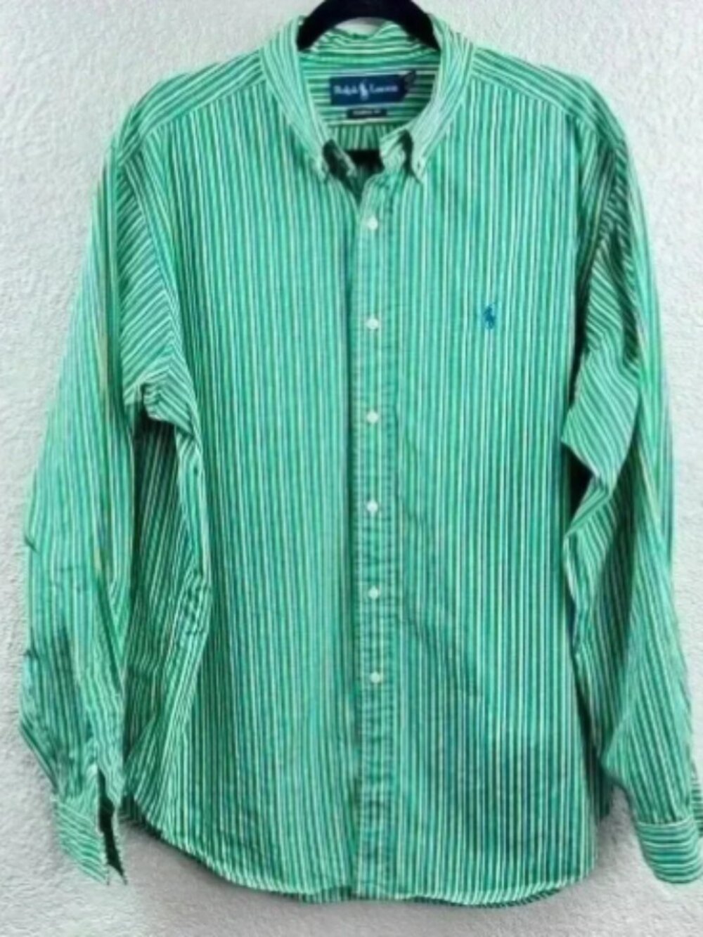 Ralph Lauren Classic Fit Green Multi-Stripe Button Down Shirt